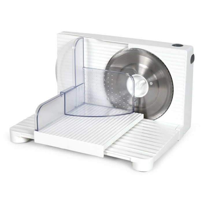 Feliator electric pliabil Livoo ON1031W, 150W, lama detasabila din otel inoxidabil, grosime de feliere reglabila 0-15mm, picioare antiderapante, alb