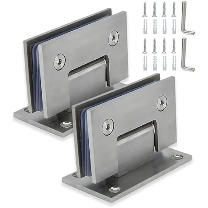 Balamale usa sticla, 304 otel inoxidabil, 8-12mm, finisaj periat, set 2 buc