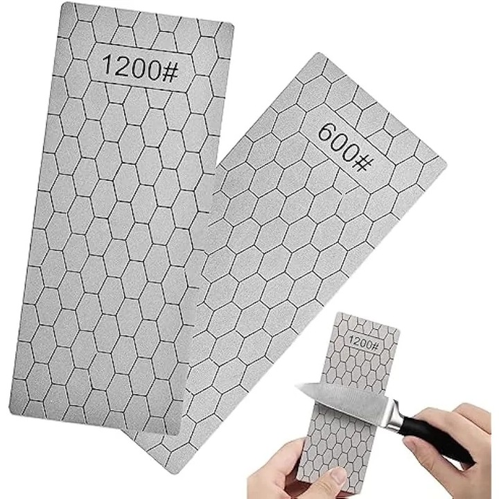 Gyémánt élezőkő 600/1200 szemcse, 2 darabos készlet, kompakt, tartós