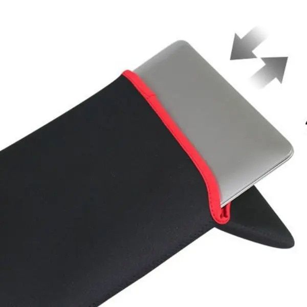 Husa pentru laptop din SBR, rezistenta la socuri si impermeabila, PRE-CJk0515-26-0806-198, negru/rosu, 14 inch