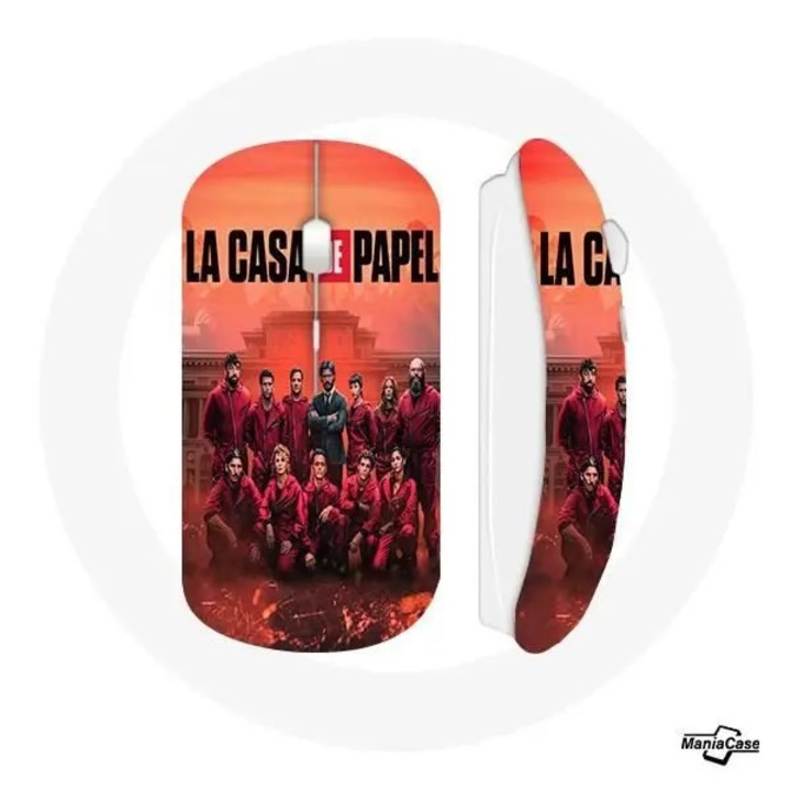 Vezeték nélküli egér, piros, La Casa De Papel, USB wifi-vel