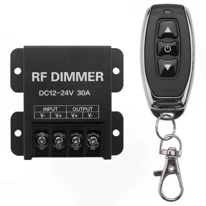 Безжичен LED димер контролер, 12-24V, 30A, черен, 10x10x3cm