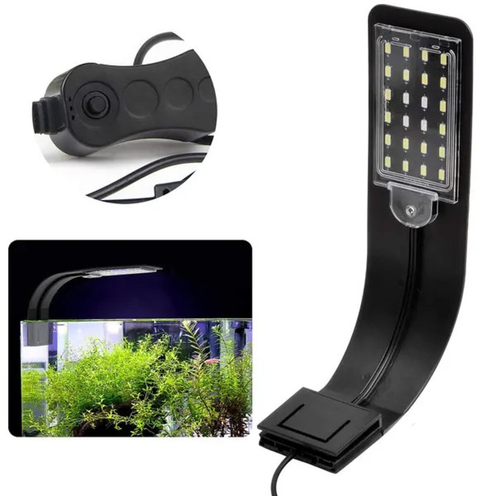 Lumina LED acvariu, alb-albastru, 2.5A, negru
