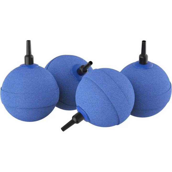 4 db akváriumi levegőztető kő készlet, 5cm, kék, gömb, ásványi, 5L/perc