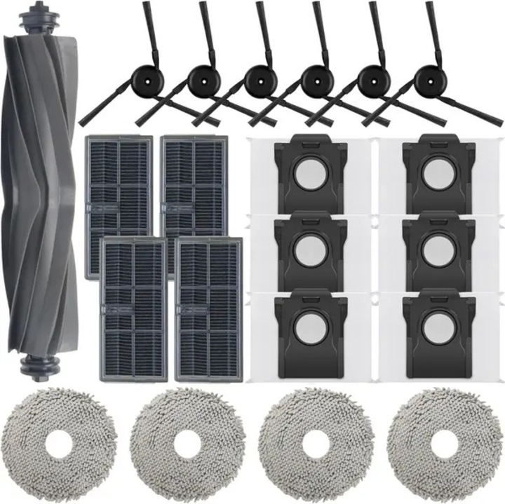 Set accesorii de schimb pentru aspirator robot Dreame X40 Ultra/L40 Ultra, perie principala, perii laterali, 4 filtre, 6 saci de praf, 4 lavete, multicolor, PRE-CJk0515-26-0826-131