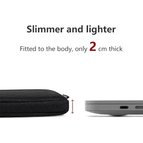 Geanta pentru laptop din material textil rezistent la apa, slim, captuseala cu spuma anti-soc, IZO-CJ-K0502-20260803-1520, negru, 15,6 inch