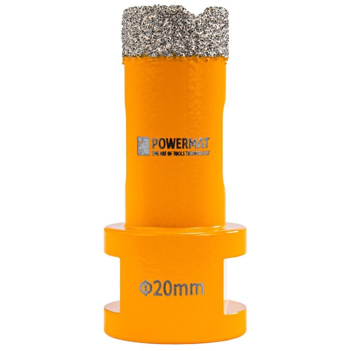 Gyémánt fúrókorona 20 mm, alkalmas porcelán csempéhez, kerámia lapokhoz, gránithoz, márványhoz, Powermat