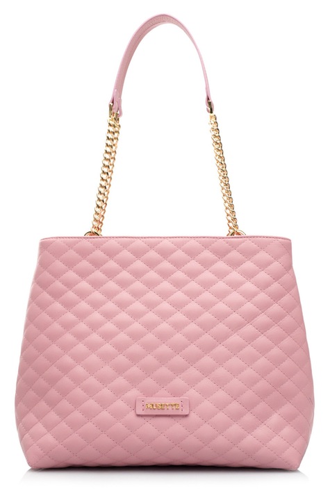 Geanta dama, Musette, NICOLE, Piele naturala, x x, Roz prafuit