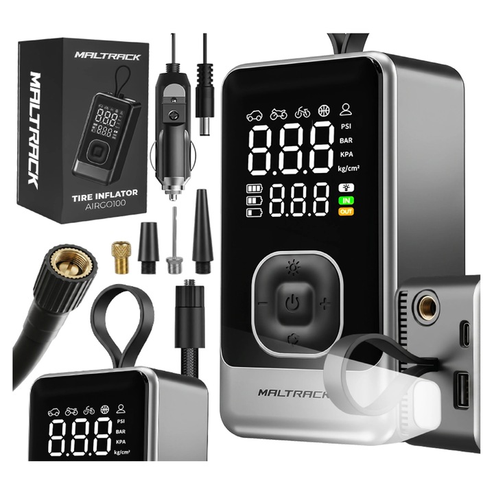AirGO100 kerékpárkerék-pumpa, 4000 mAh, Maltrack 114796