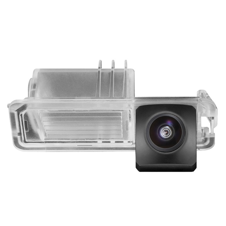 Tolatókamera Volkswagen Polo 6R 2009-2017 / Golf 6 2008-2013 dedikált, MaxTech® ULTRA DYNAMIC, OEM rendszámtábla lámpa tartó, Fisheye AHD 1080P/CVBS, 155 fokos látószög, RCA, Utángyártott navigációk