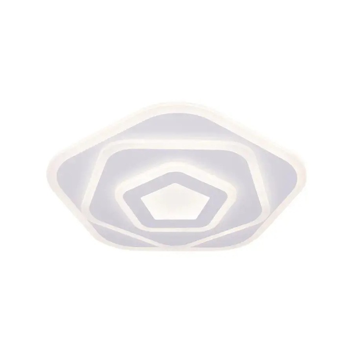 LED полилей с дистанционно управление Pentagon 49W Студена/Топла/Неутрална димируема светлина Бял