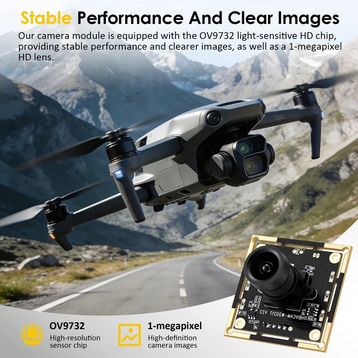 Camera pentru darts, Modul camera, Unghi larg 100°, Cablu 2 m, Compatibil cu sistem de camera pentru darts, Certificat CE