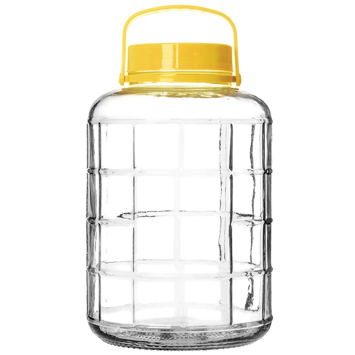 Borcan din sticla 5 l, borcan pentru muraturi, pentru castraveti murati, pentru legume marinate, pentru tincturi, capac etans, depozitare alimente