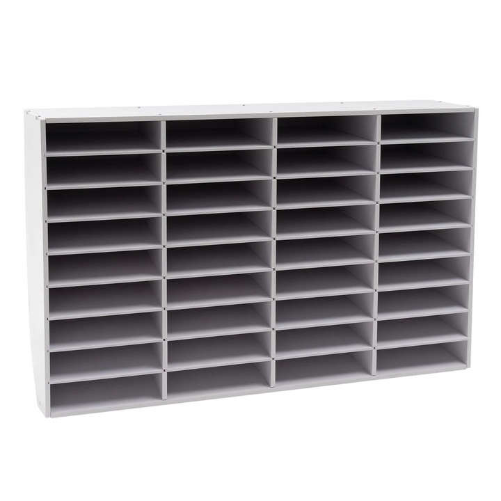 Organizator pentru documente, sorter literatura cu 36 de compartimente, raft posta birou suprapunabil, pentru birou clasa acasa scoala, alb