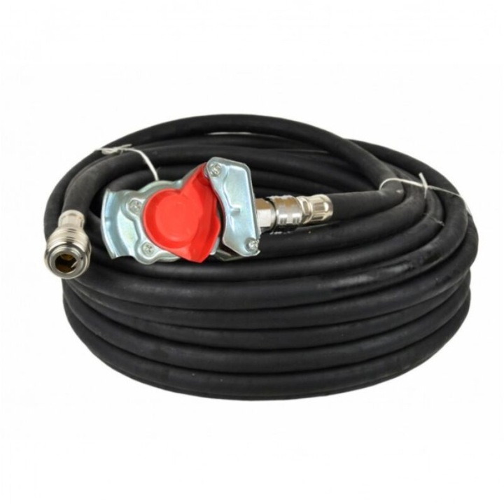Furtun umflat roti 20m, cupla aer camion, mufa rapida fi15mm, negru, 20 bar, B.A.M WDP028