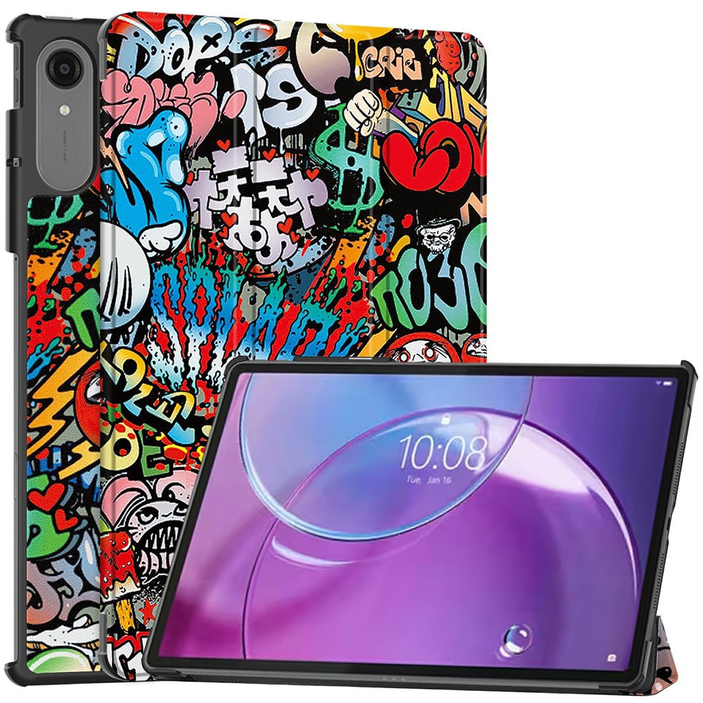 Husa pentru Lenovo Idea Tab Pro Gen 2 13 inch Lightweight Slim, tip stand, functie sleep/wake-up si inchidere magnetica, protectie 360 - Graffiti