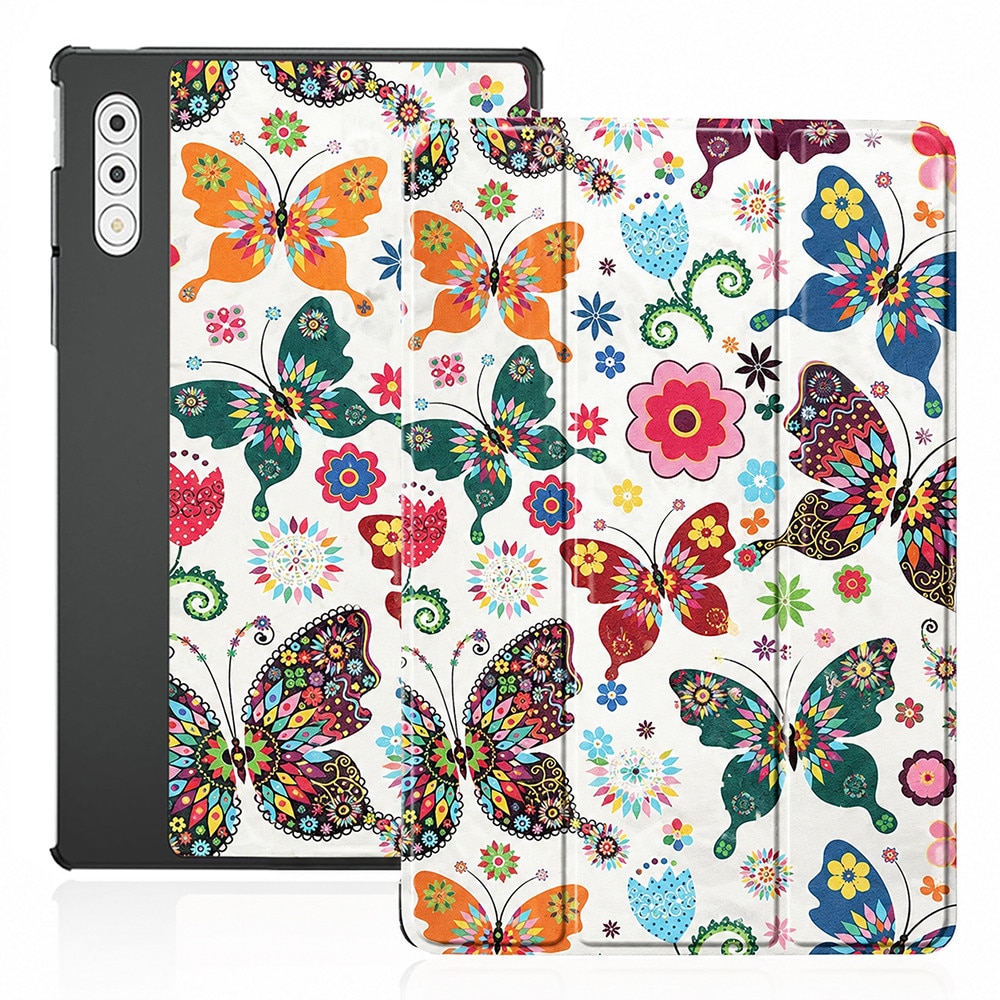 Husa tableta din piele pentru Lenovo Yoga Tab Plus 12.7, Protectie Completa, Butterfly design, Multicolor