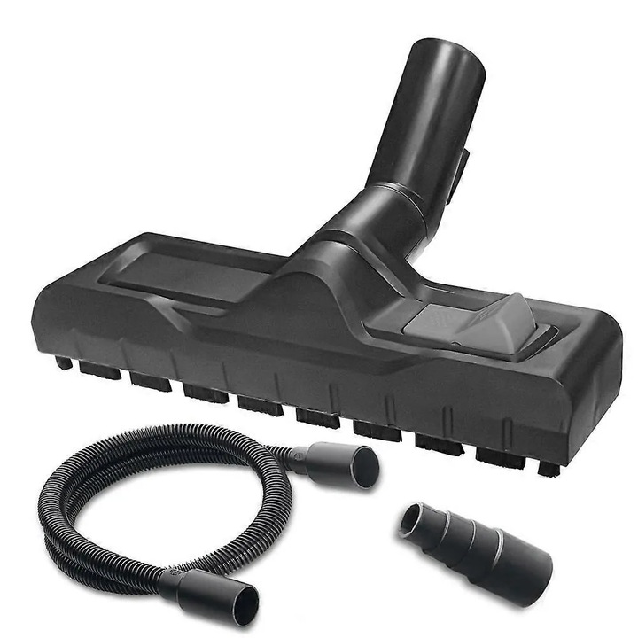 Cap de perie cu furtun si adaptor pentru aspirator uscat, plastic, negru