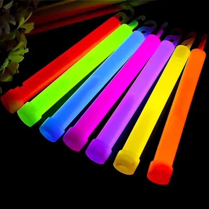 Bete fosforescente set 7 culori, 15x1.5cm, rezistente la apa, non-toxice, 12h stralucire