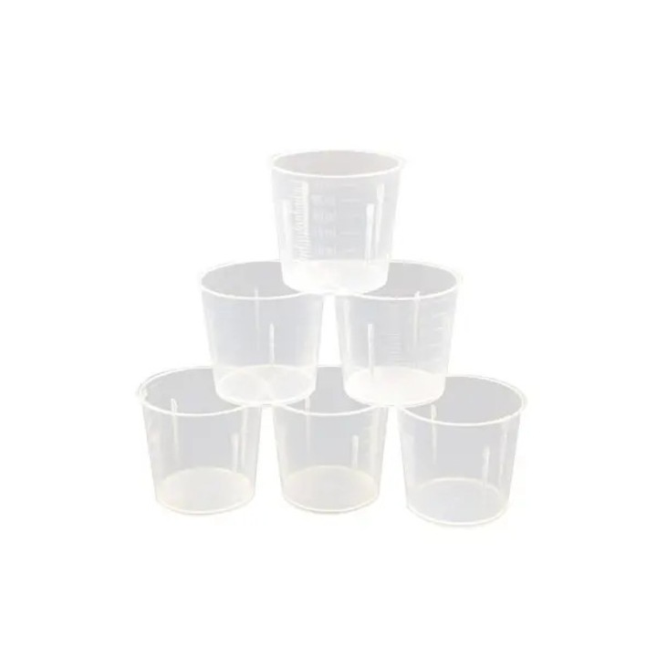 Set 50 pahare gradate, plastic, 30ml, transparent, 3.2x3.9x4cm