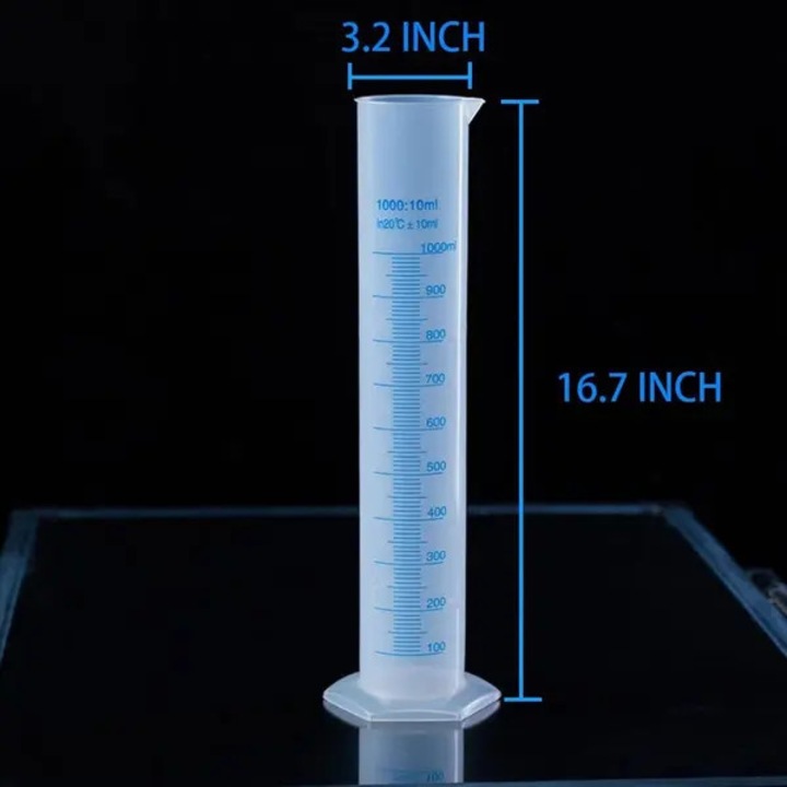 Cilindru de masurare plastic 1000ml transparent 7.2x11.7x42cm
