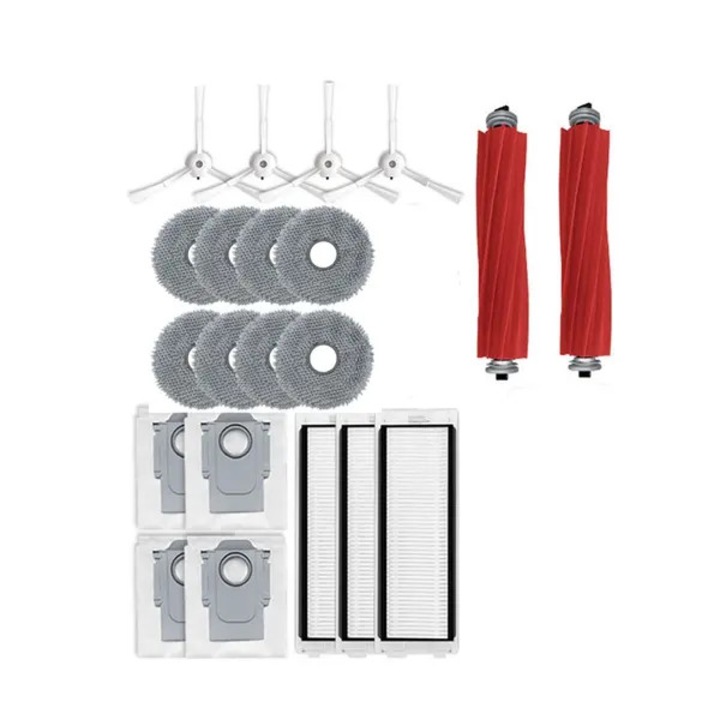 Kit accesorii compatibil Roborock Q Revo, 2 perii principale, 4 perii laterale, 3 filtre HEPA, 4 saci de aspirator, 8 lavete microfibra, multicolor, PRE-CJk0515-26-0826-806