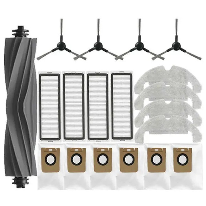 Set piese de schimb pentru aspirator robot Dreame D10s Plus/D9 Plus PRE-CJk0515-26-0826-145, perie principala, 4 perii laterale, 4 filtre HEPA, 4 lavete mop, 6 saci de praf, Multicolor