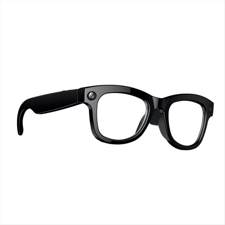 Ochelari smart cu camera HD 500W, protectie lumina albastra, negru