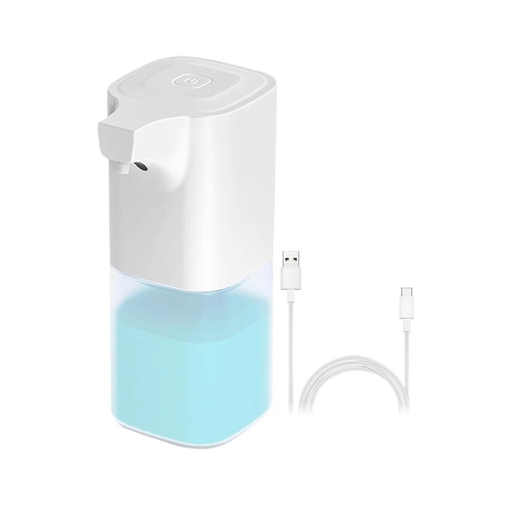 Automatikus habszappan adagoló 350ml fehér állítható 4 szint USB