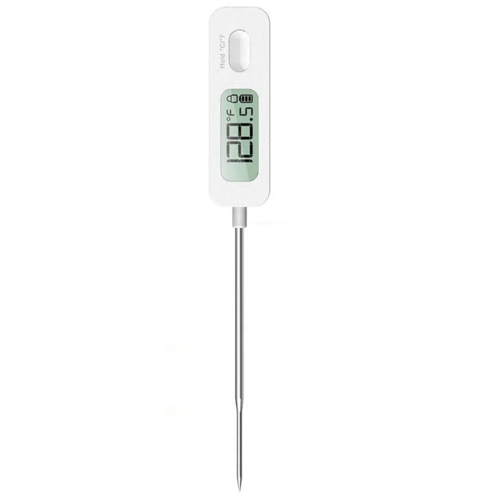 Digitális konyhai hőmérő, hosszú szonda, fehér, 22.5cm