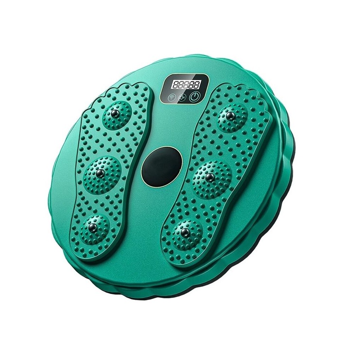 Dispozitiv fitness pentru talie, disc rotativ, verde, 36x36cm
