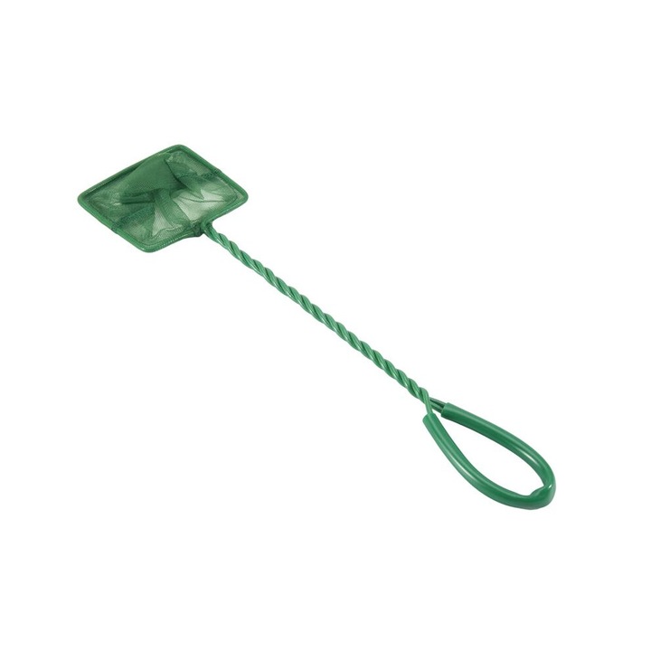 Plasa pentru pesti acvariu, 7.5x6 cm, verde, 28 cm