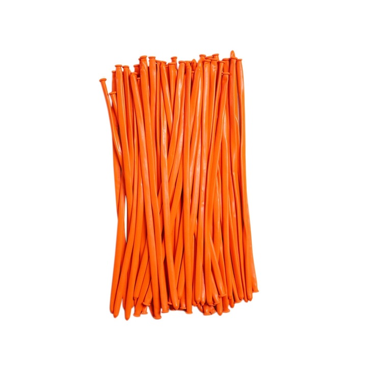 Hosszú latex lufik 100 db narancssárga 30x120cm szett