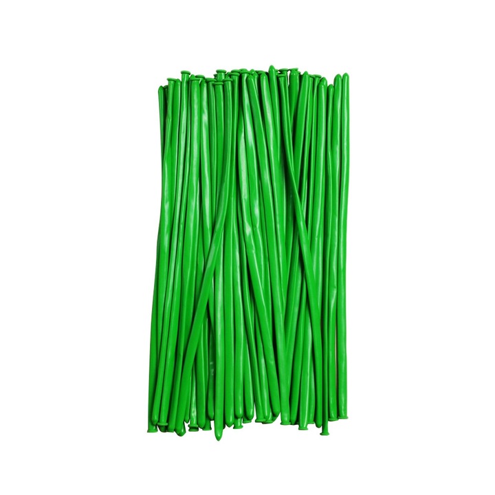 Hosszú latex lufik 100 db zöld 30x120cm szett