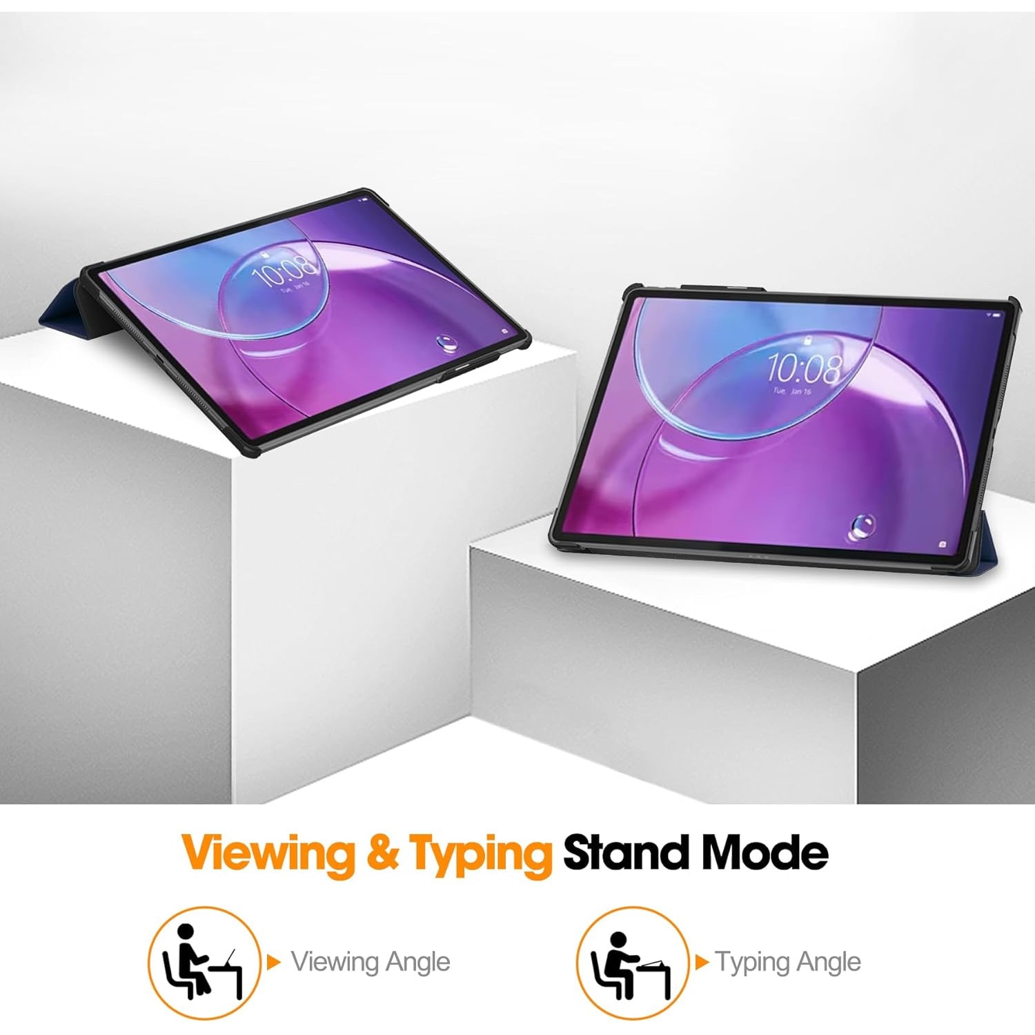 Husa pentru Lenovo Idea Tab Pro Gen 2 13 inch Lightweight Slim, tip stand, functie sleep/wake-up si inchidere magnetica, protectie 360 - albastru