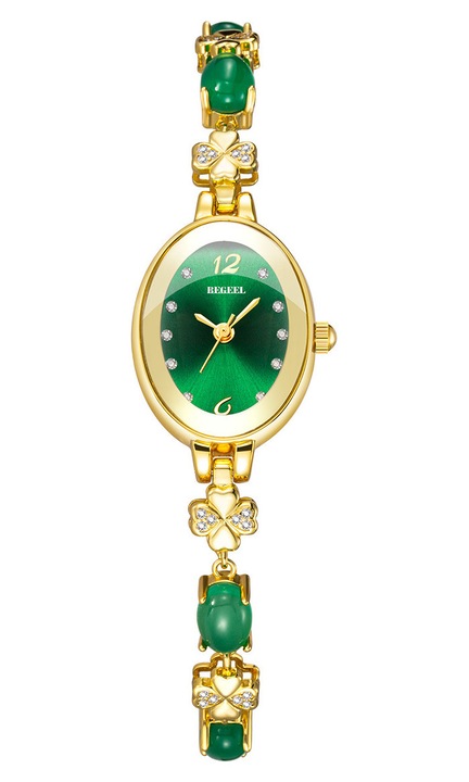 Дамски часовник, BEGEEL® Women's Luxury Collection, Зелен/Rose gold