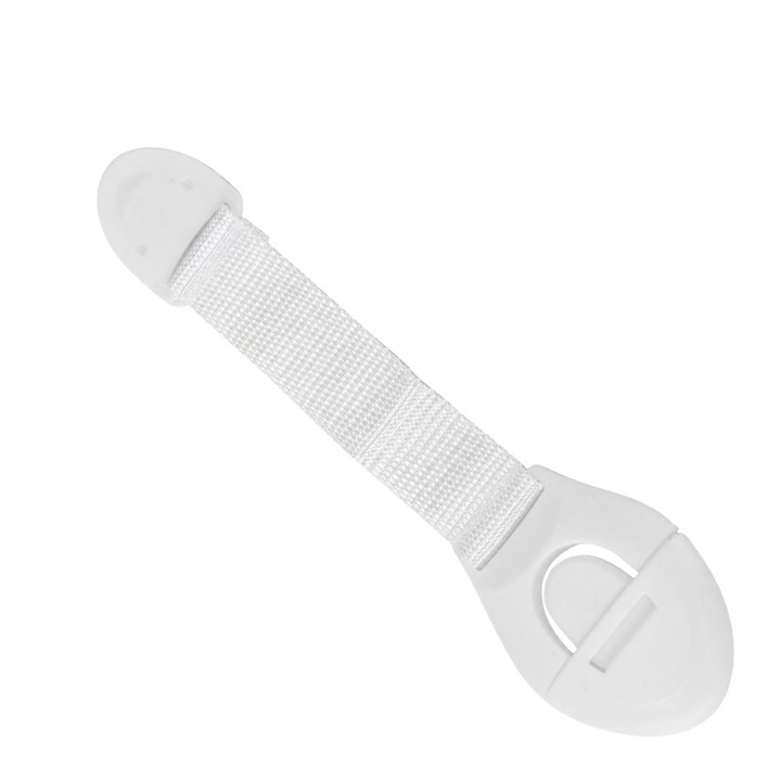 Gyermekvédelmi rendszer, biztonsági zár bútorokhoz és háztartási gépekhez, ragasztószalag, 20 cm, fehér