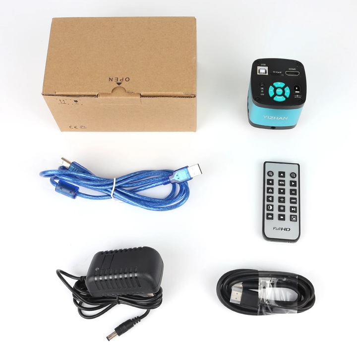 Microscop digital, videomicroscop HDMI, senzor IMX327 4K 48MP, marire 180X, baza metalica medie reglabila, pentru reparatii PCB