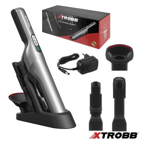 Aspirator Auto Portabil Xtrobb ProVac 100W, Motor Brushless BLDC, 16000 Pa, Filtru HEPA Dublu, Fara Fir, 2 Trepte Putere, Autonomie 30 min, Negru/Gri
