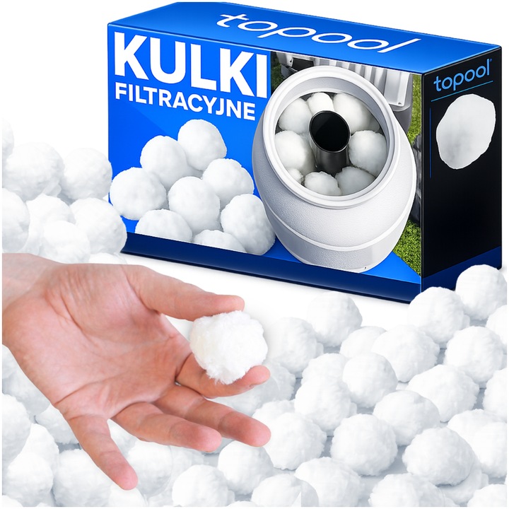 Topool szűrőgolyók 500 g, 50 mm, újrahasználható, szintetikus, medencékhez