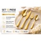 Set 12 Tacamuri Premium, 3 Linguri, 3 Cutite, 3 Furculite, 3 Lingurite, Finisaj Lucios si Elegant, Inox, Auriu