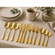 Set 12 Tacamuri Premium, 3 Linguri, 3 Cutite, 3 Furculite, 3 Lingurite, Finisaj Lucios si Elegant, Inox, Auriu