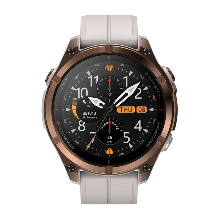 Zeblaze Stratos 4 Pro okosóra, barna, 1 "43" AMOLED kijelző, 5 ATM vízállóság, 49x49x14mm