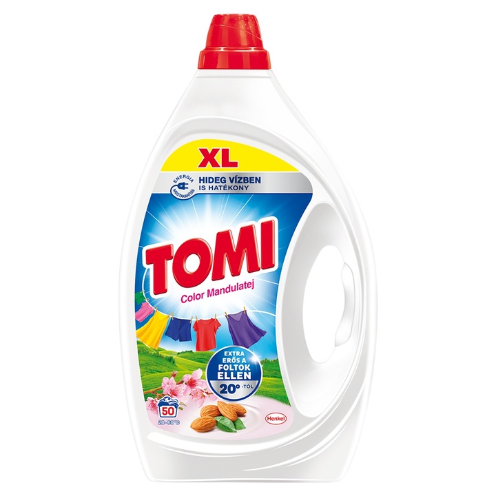 Tomi Color Mandulatej Mosógél 2, 25 L - színes ruhákhoz, 50 mosás