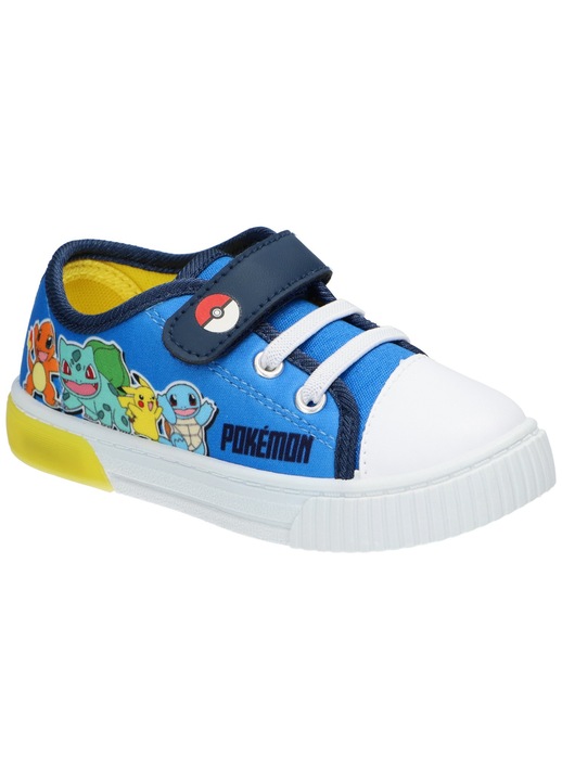 Детски кецове LEOMIL PO3309, Pokemon Pikachu, LED подметка, закопчаване с велкро, Син