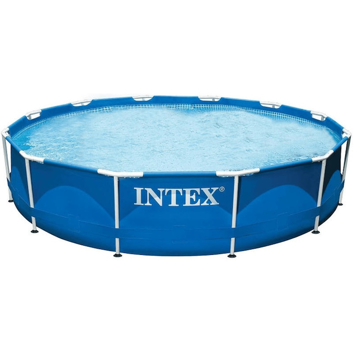 INTEX Metal Frame Fém szerkezetes medence, 3, 66 x 0, 76 m, Kör alakú, 6500 l űrtartalom, Kék