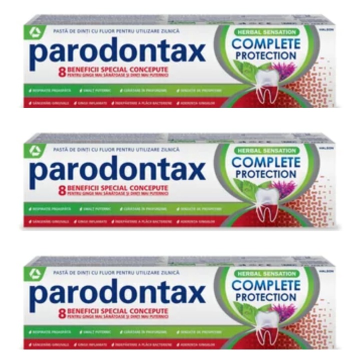 Set 3X Pasta de dinti Parodontax Complete Protection Herbal Sensation, 75 ml
