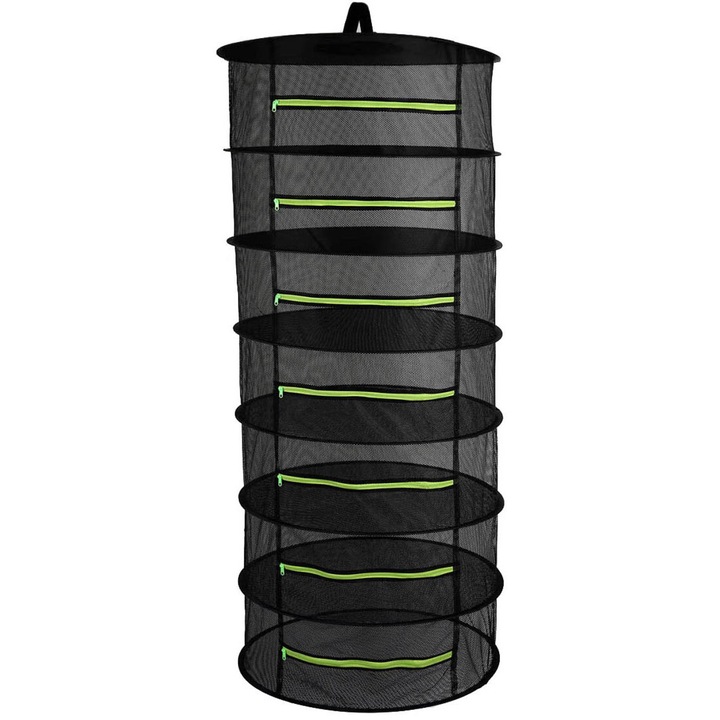 Plasa Suspendata pentru Uscat Ciuperci si Alte Plante pe 7 Niveluri, Pliabila, Dimensiuni 59x140 cm