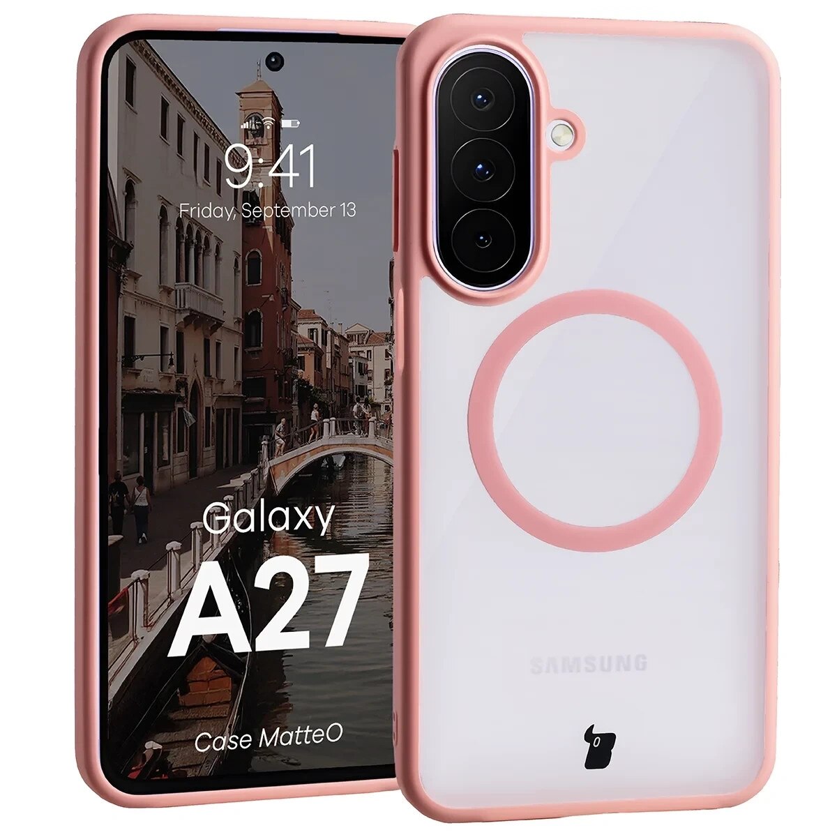 Carcasa Bizon MatteO cu MagSafe compatibila cu Samsung Galaxy A27 5G, Roz