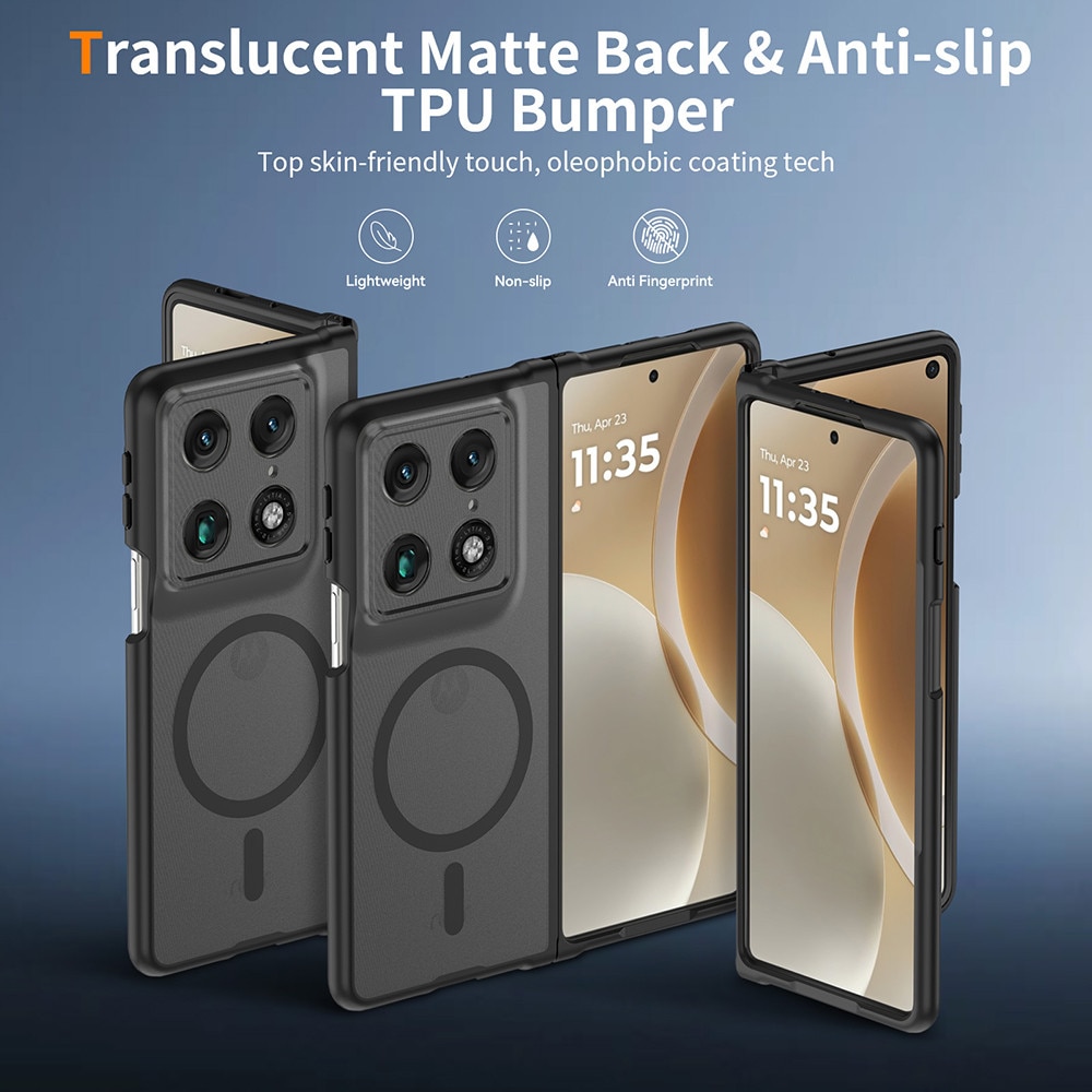 Husa premium pentru Motorola Razr Fold CareFree Defender, cu MagFit, Design Slim & Protectie Completa, Never-Yellow, anti-amprente - negru mat